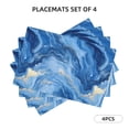 thumbnail image 2 of Linen Placemat With 18×12in Double Stitching Is Effectively Insulated And Foldable For Family Hotel Picnic Trips Steelblue Marble_1 Four Pieces, 2 of 8