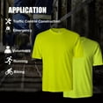 thumbnail image 5 of Radyan Meilleur T-Shirt de Sécurité Haute Visibilité à Manches Courtes, Lot de 20 - 100 % Polyester, Taille : Adulte, 5 of 5