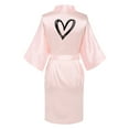 thumbnail image 3 of Kaemgyyd Satin Robes for Women Trendy Heart Valentines Silk Kimono Bathrobe Lightweight 3/4 Sleeve Belted Robes Bridesmaids Sleepwear, 3 of 3