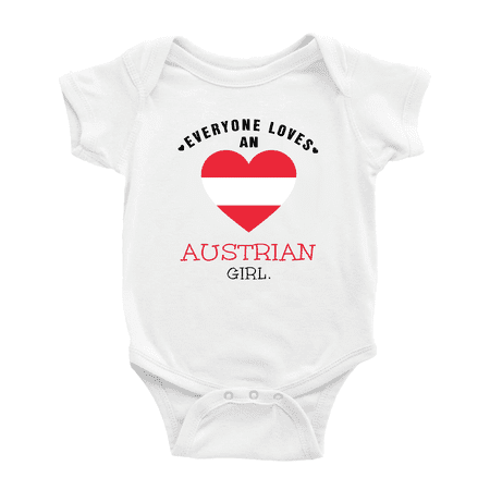

Everyone Loves an Austrian Girl Baby Romper Bodysuit For Boy Girl (White 0-3 Months)