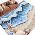 thumbnail image 2 of 6'x9' Area Rugs, Coastal Beach Indoor Outdoor Area Rug for Living Room Bedroom, Blue Ocean Starfish Shell Seashore Sand Washable Bathroom Rugs Kitchen Floor Carpet Mats Home Decor Aesthetic, 2 of 8