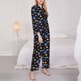 thumbnail image 3 of Salouo Whales In Space Pattern Women's Pajamas Set Long Sleeve Button Down Sleepwear Soft Pj Lounge Sets for women 2 Piece Pjs Set with Long Pants-Medium, 3 of 7
