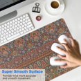 thumbnail image 4 of Long Mouse Pads for Desk,Orange Boho Ethnic Paisley Pattern Desk Mats on Top Of Desks, Desk Mouse Pad Extra Large with 3mm Non-Slip Base and Stitched Edge for Gaming,Office,Work,Home 31.5"x11.8", 4 of 6