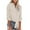 Khaki, variant on Fesfesfes Women's Linen Blouse Striped Printed Single Breasted Long Sleeve Shirt Linen Tops Under $10