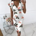 thumbnail image 2 of Dresses for Women Summer Wedding Guest Sleeveless Print Maxi Multicolor Print V-Neck Pleated Slit Dress, 2 of 5
