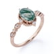 thumbnail image 4 of JeenMata Anillo de Compromiso con Filigrana de Moissanita y Ágata Verde Musgo Dendrítica Natural de 1,5 ct con Cinco Piedras Antiguas en Baño de Oro Rosa de 18 K sobre Plata, 4 of 6