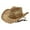 Khaki, variant on Straw Cowboy Hat For Women And Men With Shape It Brim Western Cowboy Hat Streetwear