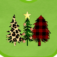 thumbnail image 4 of Inktastic Three Christmas Trees in Plaid and Leopard Print Boys or Girls Baby Bib, 4 of 4