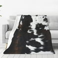 thumbnail image 6 of Cow Fleece Throw Blanket Soft Black and White Cowhide Flannel Plush Lightweight Warm Cozy Blanket for Bed Couch Sofa Travel 60"X50", 6 of 8