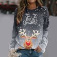 thumbnail image 2 of Chandail en Molleton de Noël pour Femmes Imprimé Mode Pull de Vacances Xmas Extérieur Cardigan à Manches Longues Veste Mi-Longue Col Rond Pull Chaud, 2 of 6