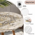 thumbnail image 5 of Beige Vintage Boho Round Fitted Tablecloth with Elastic Edge, Waterproof Table Cloth Table Cover for 45"-54" Tables, Ethnic Tribal Geometric Abstract Tablecloths for Dining Picnic Indoor Outdoor, 5 of 9