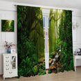 thumbnail image 4 of Forest Blackout Curtains, Natural Tropical Waterfall Jungle River Rainforest Landscape Scenic Print, Bedroom Living Room Kitchen 42" W x 84" L, 4 of 6