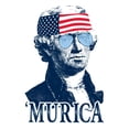 thumbnail image 2 of UGP Campus Apparel Thomas Jefferson Murica Basic Cotton T-Shirt - Medium - White, 2 of 7