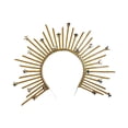 thumbnail image 5 of Halo Crown Headpiece Dress up Hair Styling Photo Props Tiaras Hair Hoop Goddess Headband for Stage Performance, Bridal Wedding, Engagement Pentagram, 5 of 9