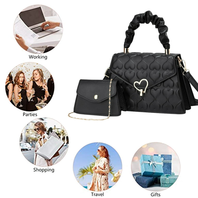 Hsmqhjwe Consuela Bags and Totes for Women Small Reusable Tote Bag Fashion Upgrade 2 Piece Crossbody Bag Handbag Wallet Handbag Shoulder Bag Top