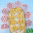 thumbnail image 6 of 8Pcs 3D Flower Shape Cookie Cutters, Plastic Biscuit Mold Cookie DIY Fondant Cake Mould Baking Bakeware, 6 of 10