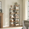 thumbnail image 4 of Bookshelf, 5-Tier Bookcase, Standing Book Shelf for Small Space, Storage Shelf Organizer, for Living Room, Bedroom, Study, Balcony, Rustic Brown and Black, 4 of 18
