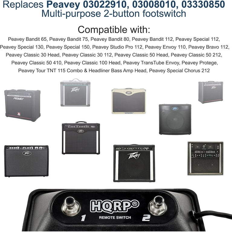 HQRP Multi-purpose 2-Button Guitar Amp Footswitch works with