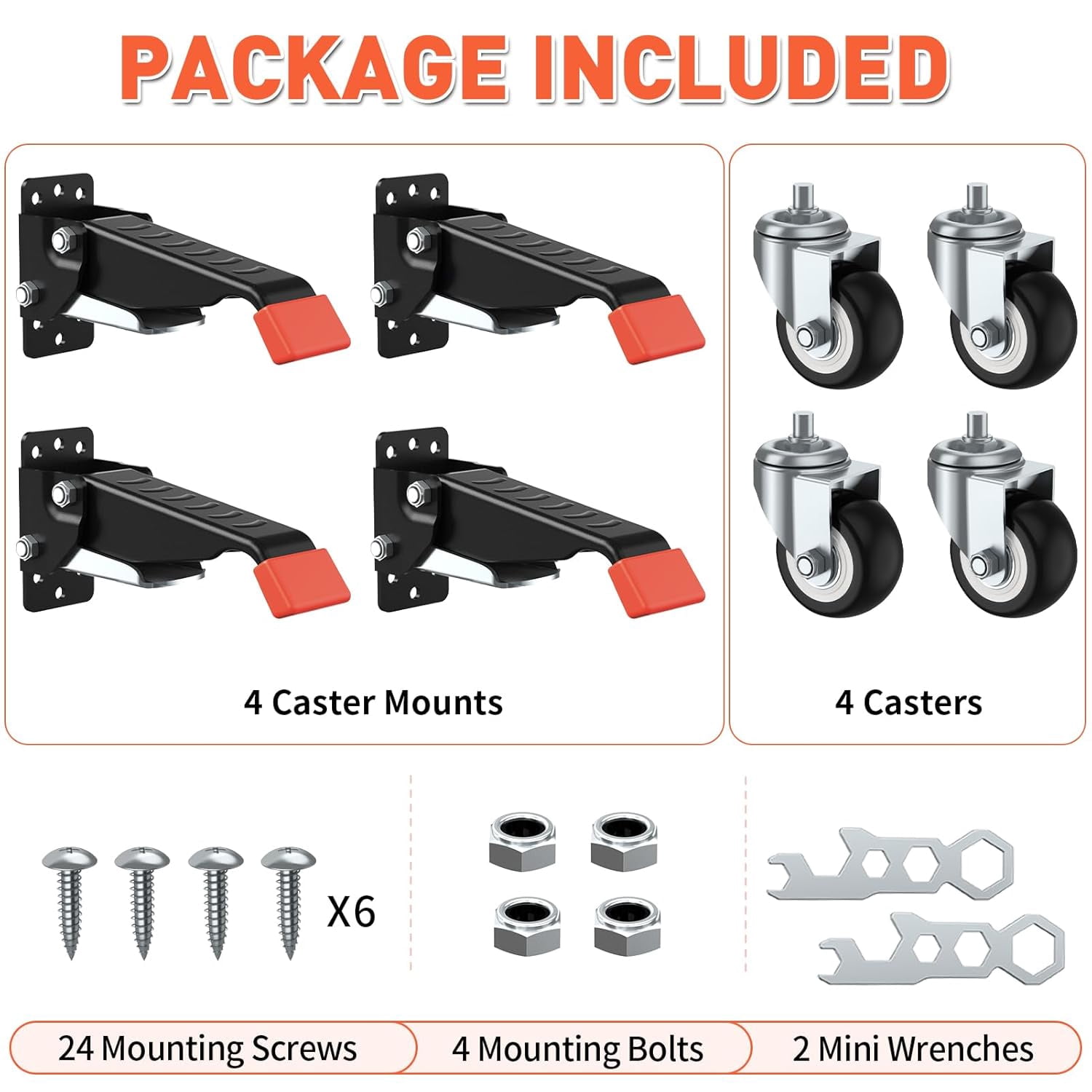 4 Pack Workbench Casters kit 660/720/880/990 Lbs - Retractable Casters Heavy Duty Bench Caster Wheels Designed for Workbenches Machinery & Tables,