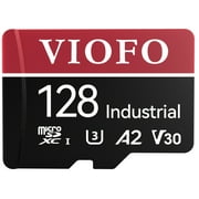 VIOFO 128GB Industrial Grade microSD Card, U3 A2 V30 High Speed Memory Card with Adapter, Support Ultra HD 4K Video Recording
