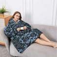 thumbnail image 5 of Oversized Wearable Blanket Hoodie,Blue Abstract Pattern Sherpa Blanket Hoodie with Super Pockets,Super Warm Fuzzy Pullover for Women & Men, 5 of 6