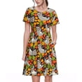thumbnail image 1 of Balery Sloth on the Branch Vestidos sueltos de manga corta para mujer, vestidos de verano 2025, vestidos casuales de corte A con vuelo., 1 of 6