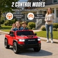 thumbnail image 3 of RAM 24V Kids Ride on Truck Cars, Ride on Toys with Remote Control, Electric Car for Kids 2 Seater, Powered Toddler Car with Bluetooth MP3 4 Wheels Suspension for Boys Girls, Red, 3 of 8