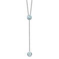 thumbnail image 3 of Sterling Silver Rhodium-plated Blue Topaz with 2in Extender Y Shaped Necklace, 3 of 3
