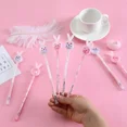 thumbnail image 4 of Bolígrafo rosa bonito Kawaii, bolígrafos de presión de prueba de papelería para aprender, suministros escolares, accesorios de oficina, Кан Navoлярия Caneta Ручка, 4 of 5