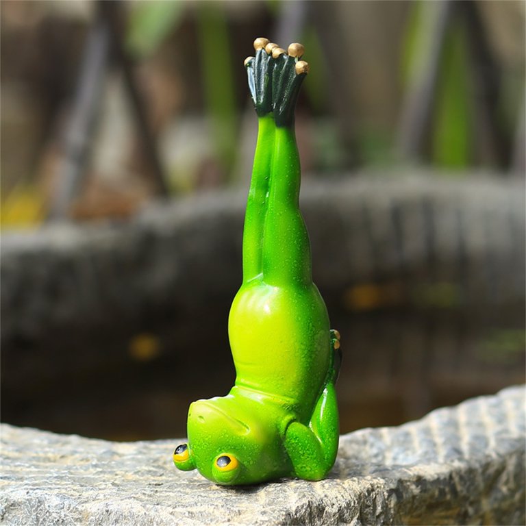 Gaiseeis Frogs Figurines Yoga Decor Mini Meditating Frogs Garden Sculpture  Outdoor For Porch Yard Cute Frogs Yoga Statues Collectibles Indoor