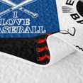thumbnail image 5 of Erosebridal Eat Baseball Sleep Twin Quilt Set, Blue Patchwork Twin Coverlet Set for Men and Women, 2 Pieces, 5 of 7