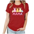 thumbnail image 3 of VBTAPA Women's Cute Easter Shirts Funny Bunny Eggs Print Short Sleeve T-Shirt Casual Loose Blouse Tops Clearance Sale Red M, 3 of 6