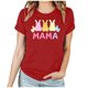 thumbnail image 1 of Mujeres Manga Corta de Verano Tops Día de San Valentín Impreso Cuello Redondo, Camisa de Moda Casual Blusa, 1 of 6