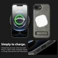 thumbnail image 3 of Allytechgroup Luxury Case for iPhone 16e with Hidden Kickstand, [Compatible with MagSafe], Premium PU Leather + Soft TPU Inner Shockproof Anti-Fall Protective Slim Fashion Case, Gray, 3 of 8