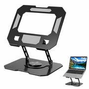 Laptop Stand for Desk, Height Adjustable Laptop Riser Foldable Portable Steel Alloy, Ergonomic Computer Stand with Cooling Vent, Notebook Mount Holder Bracket for 10-16"Laptops,Tablets, Black