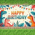 thumbnail image 6 of Yatrandify Dinosaur Theme Birthday Banner Colorful Design Happy Birthday Banner Kids Party Decoration for Birthday Celebration Indoor Use Photo Shoot, 6 of 8