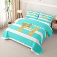 thumbnail image 3 of Erosebridal Bowknot Initial H Twin Quilt Set for Girls, Abstract Ombre Twin Coverlet Set, 2-Piece, 3 of 7