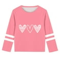 thumbnail image 3 of vdgthytj Kids Valentine's Day T-Shirt Long Sleeve Heart Printed Round Neck Tee Tops Casual Graphic Blouse for Girl, 3 of 5