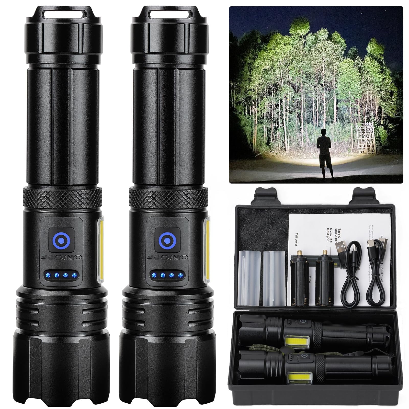 Solaray FLA-ZX1-KIT ZX-1 Rechargeable LED Tactical Flashlight Kit