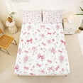 thumbnail image 2 of jejeloiu Pink Bows Queen Sheet Sets,Cute Flowers Floral Bed Set For Girls 4pcs, 2 of 6