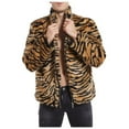 thumbnail image 2 of "HOMBOM Coats For Men,Men Leopard Winter Warm Fashion Outdoor Woolen Faux-Fur' Coat Collar OverCoat", 2 of 5