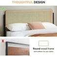 thumbnail image 7 of Homhougo—Queen Size Bed Frame with Rattan Headboard, Strong Metal Slats Support, Mattress Foundation, Noise-Free, 7 of 7