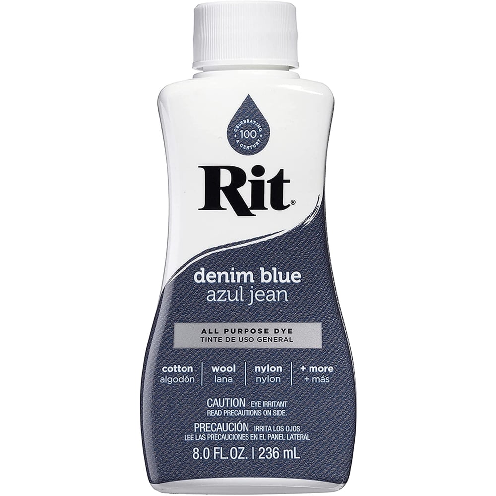 Rit Liquid Dye All Purpose Fabric Dye 8 Ounce Denim Blue, 6 Pack
