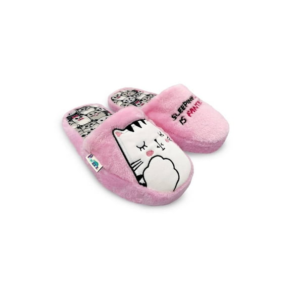 Pink Cat Face Soft Slippers for Women