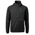 thumbnail image 2 of Men's Cutter & Buck Black Texas Rangers Charter Eco Recycled Anorak Half-Zip Hoodie Jacket, 2 of 3