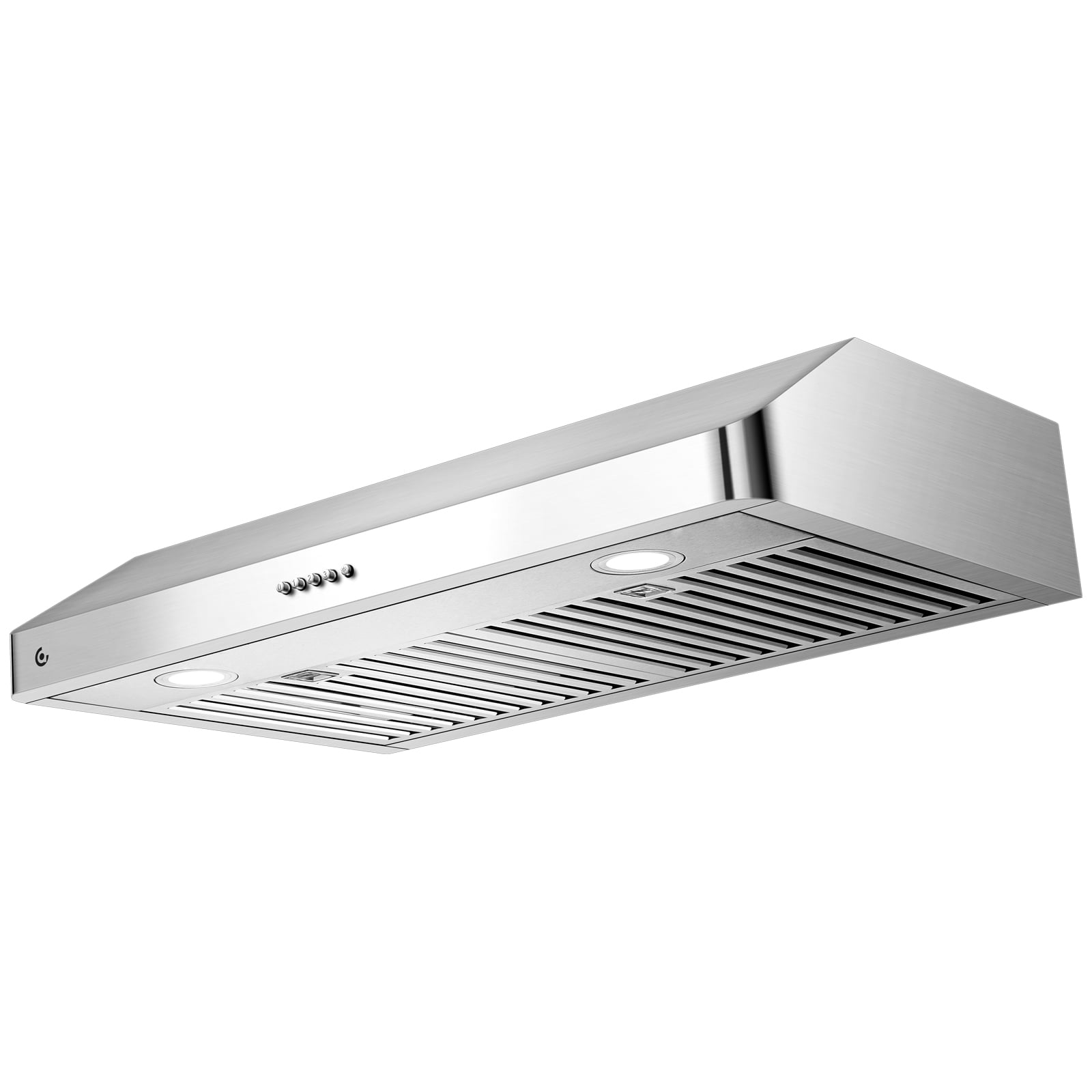 AMZCHEF Under Cabinet Range Hood 30 Inch 250CFM Stainless Steel Kitchen Stove Vent Hood 3 Speed Exhaust Fan Button Control LED lights Dishwasher