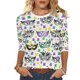 thumbnail image 2 of Xuyuer Mardi Gras Printed Shirt - Ladies' 3/4 Sleeve Crewneck Top for Festival Celebrations, Carnival Themed Parties, Vibrant Holiday Seasonal Fashion & Eye-Catching Parade Ready Apparel, 2 of 9