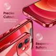 thumbnail image 4 of Crystal Clear Case for iPhone 12 Mini, [Not Yellowing] [Camera Protection] [Military Grade Drop Tested] Transparent Shockproof Protective Phone Case Soft Silicone Slim Cover, 5.4 inch, Red, 4 of 17