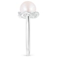 thumbnail image 3 of ANGARA Japanese Akoya Cultured Pearl Overlapping Halo Ring in 14K White Gold for Women | June Birthstone, Birthday, Anniversary, Jewelry Gift for Women | Pearl Ring, 3 of 8