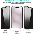 thumbnail image 3 of [3+3Pack] Privacy Screen Protector for iPhone 16/iPhone 16 Plus/iPhone 16 Pro/iPhone 16 Pro Max(Optional) with Camera Lens Protector Full Coverage Anti-Spy Tempered Glass Film 9H Hardness, 3 of 6